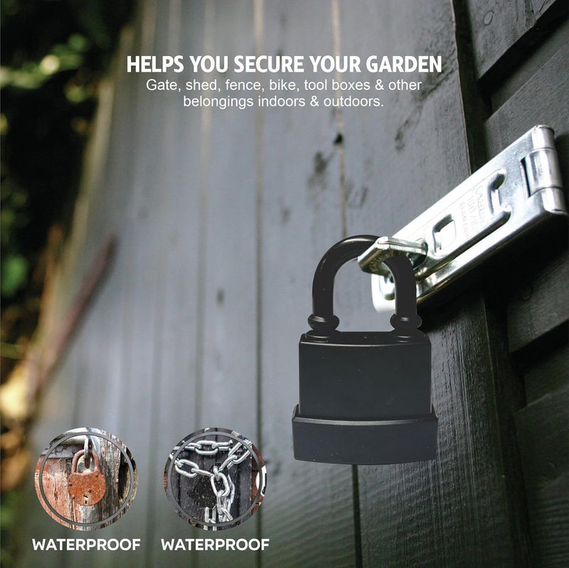LASALE Padlocks Outdoor Heavy Duty Waterproof Padlock with Keys High Security Safety Steel Lock for Lock with Keys 45 mm with 3 Key - Image 4