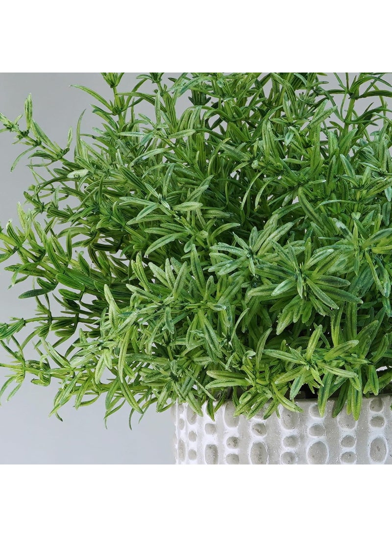 Winlyn Winlyn 3 Pack Small Potted Artificial Eucalyptus Plants Faux Rosemary Plants Greenery in Gray Ceramic Pots with Polka Dots Assorted Small Plants for Kitchen Counter Living Room Table Shelf Dcor  - Image 3