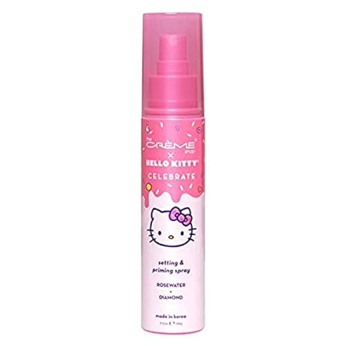 The Crème Shop x Hello Kitty - Korean Skin Care Celebrate Priming & Setting Facial Spray (Rose Water & Diamond) - Hydration, For Makeup, Natural Essence - Image 1
