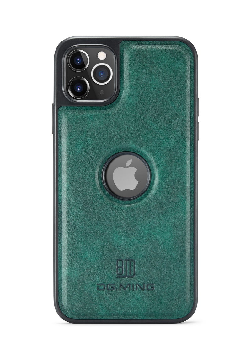 DGMING Case Cover Premium Leather Back with Logo CutOut Shockproof Compatible with Iphone 11 Pro Max (Green)  - Image 2