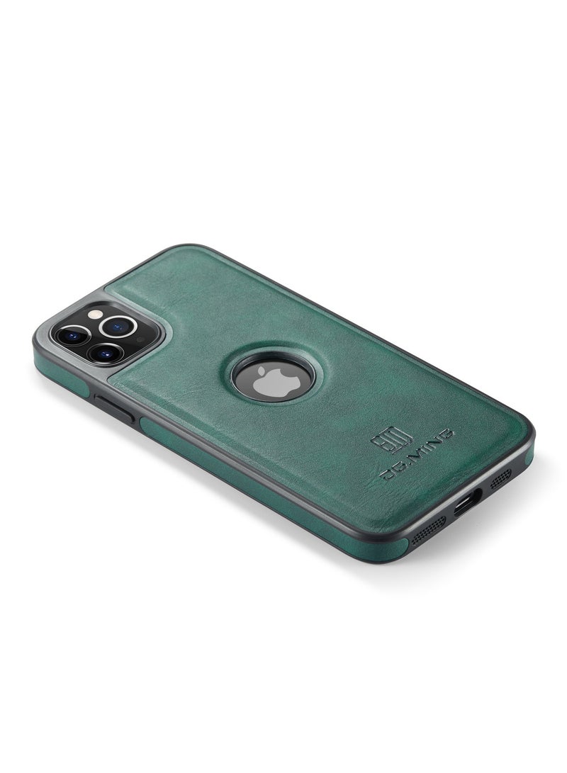 DGMING Case Cover Premium Leather Back with Logo CutOut Shockproof Compatible with Iphone 11 Pro Max (Green)  - Image 3