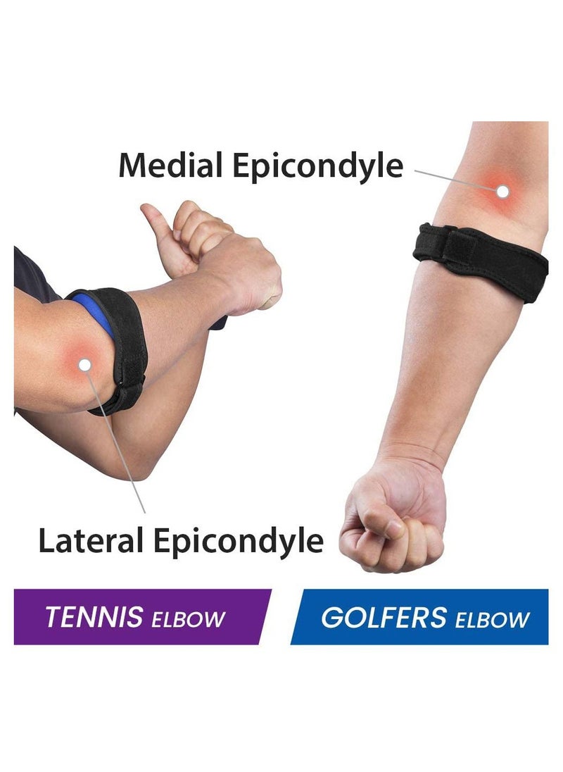 Y&D - 2 Pack Tennis Elbow Support Brace with Compression Pad Effective Pain Relief for Golfer’s Men Women - Image 1