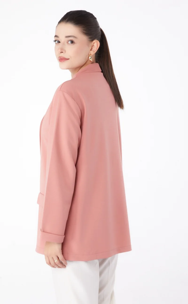 Tofisa Plain Medium Women's Pink Pocket Detailed Jacket - 13261