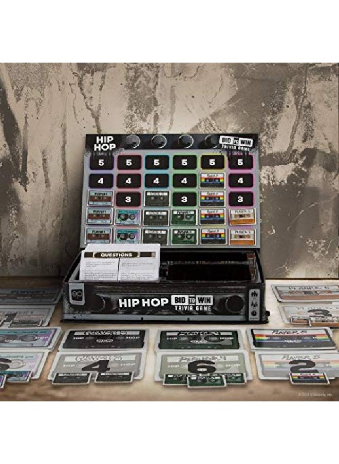 USAopoly - Hip Hop Bid To Win Trivia Game ; Music Board Game Featuring 600 Questions With A Hip Hop Trivia Theme ; Custom Game Box Converts From Boom Box Into Gameboard ; Collectible Board Game - Image 1