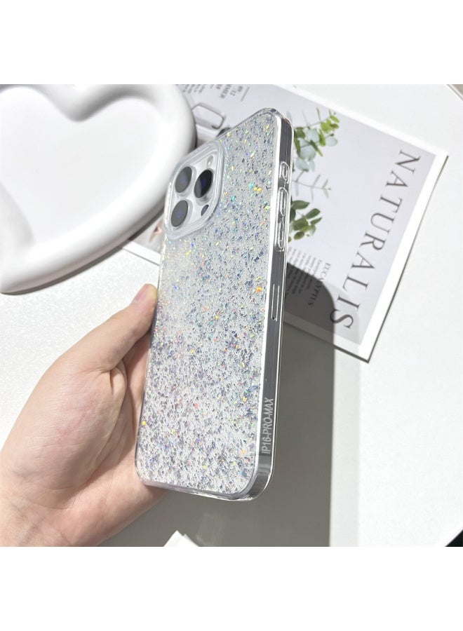 NIBEMINENT Silver Foil Fine Flash Protective TPU Case Cover For iPhone 15 Pro Max Clear - Image 2