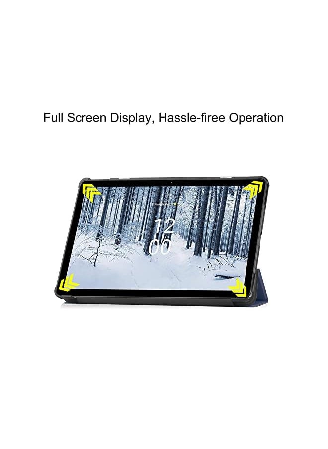 Case for Nokia T21 Tablet with Screen Protector, PU Leather Built-In Magnets Case, Ultra Slim Lightweight Smart Shell Stand Cover Case for Nokia T21 Tablet (Blue+Screen Protector)