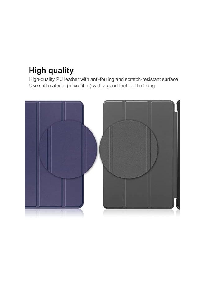 Case for Nokia T21 Tablet with Screen Protector, PU Leather Built-In Magnets Case, Ultra Slim Lightweight Smart Shell Stand Cover Case for Nokia T21 Tablet (Blue+Screen Protector)