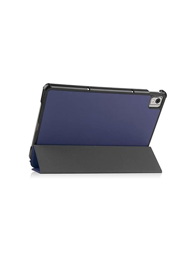 Case for Nokia T21 Tablet with Screen Protector, PU Leather Built-In Magnets Case, Ultra Slim Lightweight Smart Shell Stand Cover Case for Nokia T21 Tablet (Blue+Screen Protector)