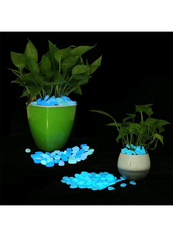 Generic Glow in The Dark Garden Pebbles Stones Rocks for Yard and Walkways Decor, DIY Decorative Luminous Stones in Blue (200 PCS)  - Image 5