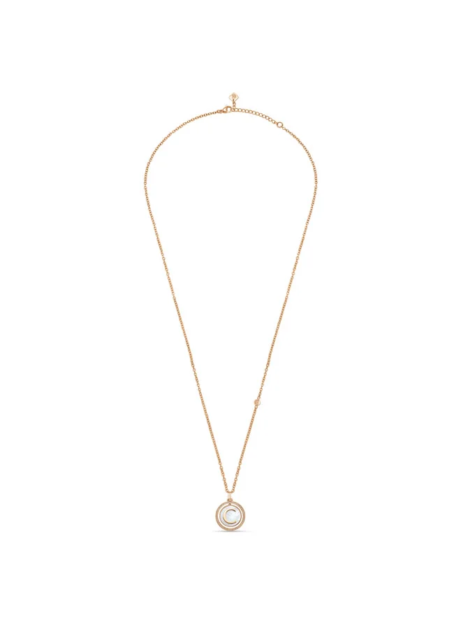 CERRUTI 1881 Cerruti 1881 Circulo Pendant – Rose Gold Design with Mother of Pearl & Crystals – Minimalist & Elegant Necklace for Women
