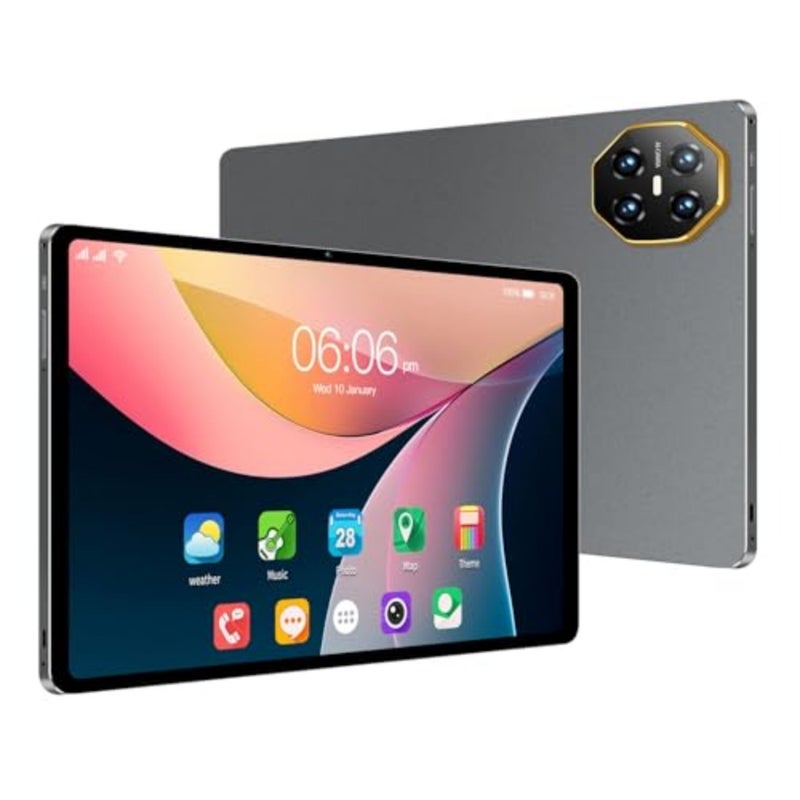 تابلت اندرويد 10.1 انش ثنائي شرائح الاتصال بذاكرة RAM 6GB وذاكرة روم 128GB وشاشة لمس IPS HD 1280×800 وبطارية 4000mAh وبلوتوث وكاميرا مزدوجة وجي ام اس وواي فاي من سي جي واي كيو رمادي - Image 1