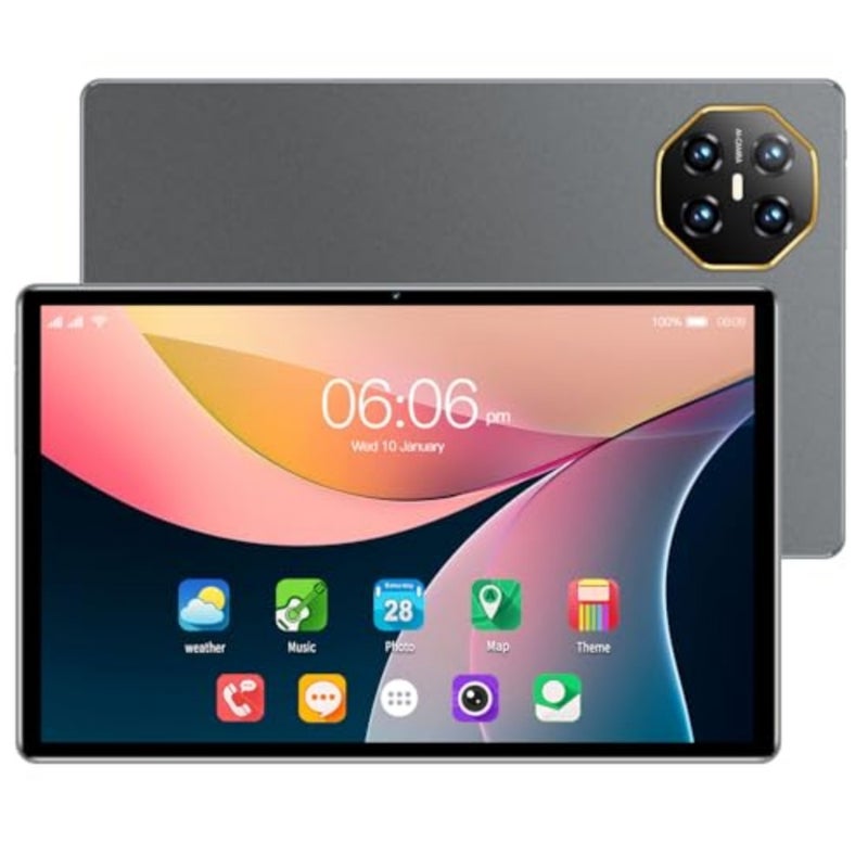 تابلت اندرويد 10.1 انش ثنائي شرائح الاتصال بذاكرة RAM 6GB وذاكرة روم 128GB وشاشة لمس IPS HD 1280×800 وبطارية 4000mAh وبلوتوث وكاميرا مزدوجة وجي ام اس وواي فاي من سي جي واي كيو رمادي - Image 3