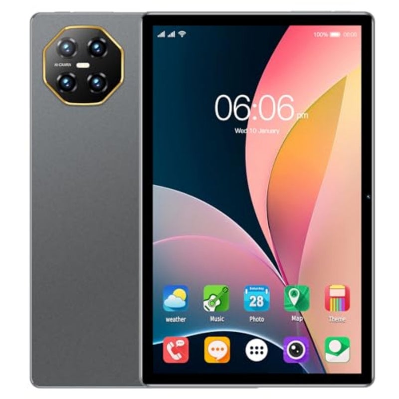 تابلت اندرويد 10.1 انش ثنائي شرائح الاتصال بذاكرة RAM 6GB وذاكرة روم 128GB وشاشة لمس IPS HD 1280×800 وبطارية 4000mAh وبلوتوث وكاميرا مزدوجة وجي ام اس وواي فاي من سي جي واي كيو رمادي - Image 2