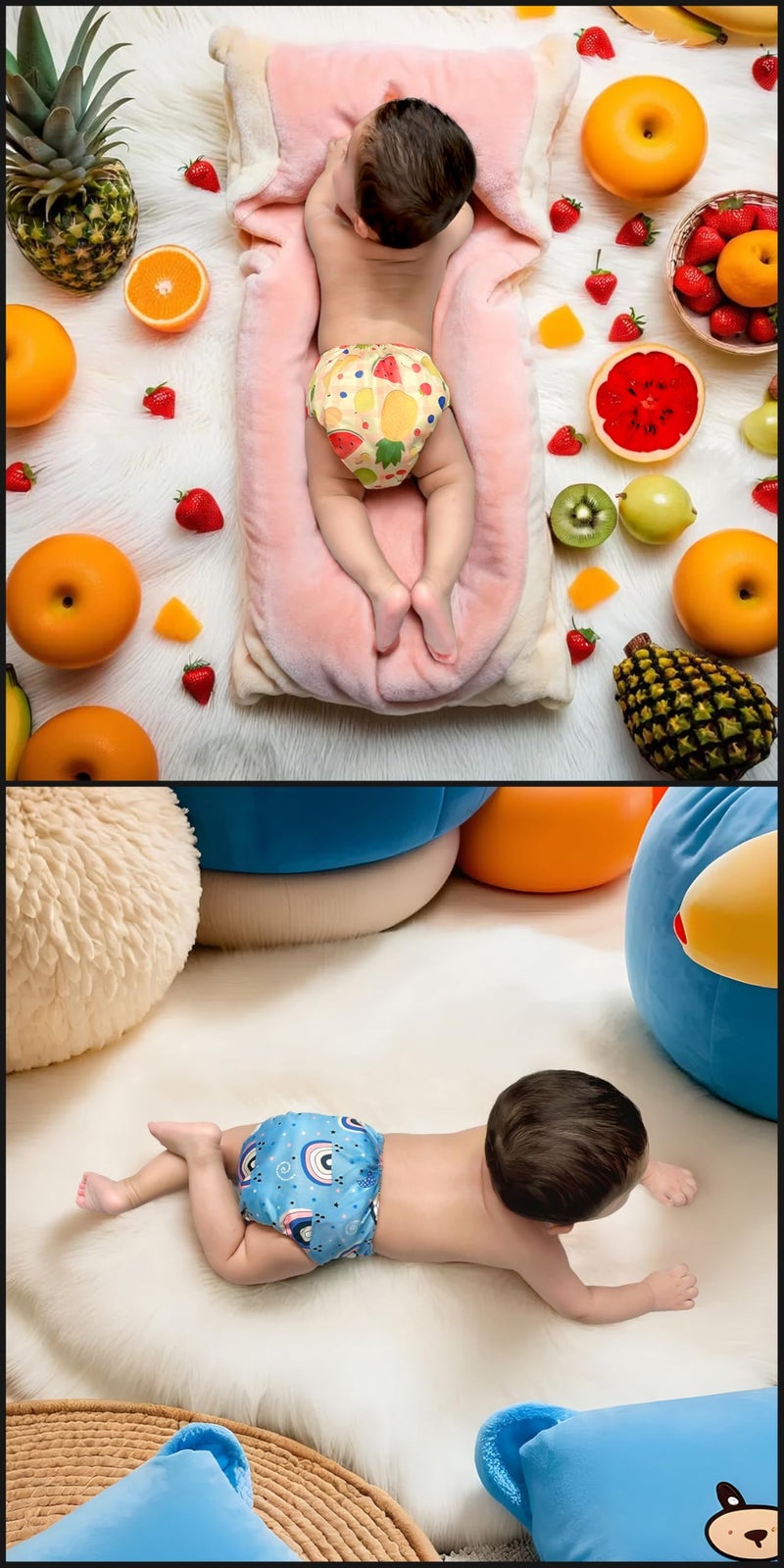 Advanso Leakage Proof cloth diapers for babies, high absorbent 2 reusable diaper 2 insert pad combo pack washable cloth diaper free size 5-18kg adjustable pocket cover 22 - Image 5