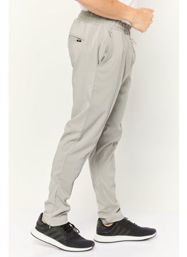 Threadbare Men Regular Fit Plain Drawstring Jogger Pants, Light Grey  - Image 3