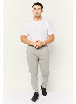 Threadbare Men Regular Fit Plain Drawstring Jogger Pants, Light Grey  - Image 2