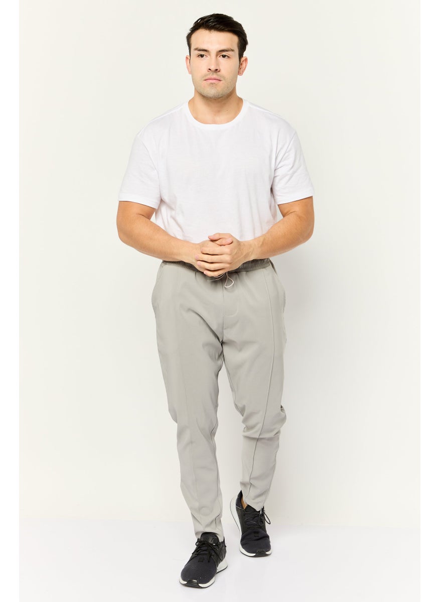 Threadbare Men Regular Fit Plain Drawstring Jogger Pants, Light Grey  - Image 2