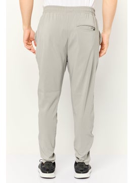 Threadbare Men Regular Fit Plain Drawstring Jogger Pants, Light Grey  - Image 4