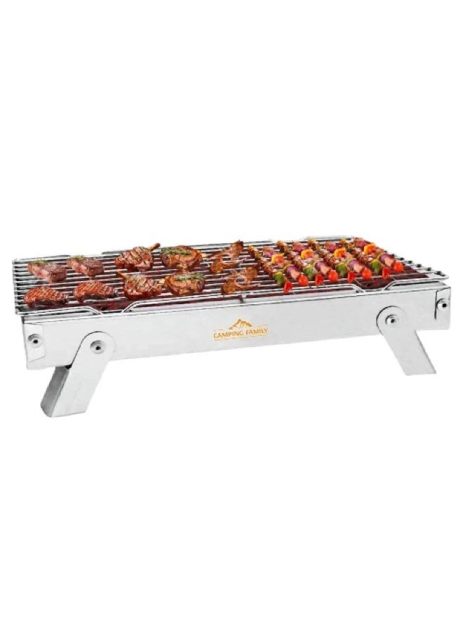 عائلة التخييم شواية فحم قابلة للطي محمولة، مصنوعة من الحديد المتين، مثالية للرحلات والتخييم CM-31509 للاستخدام المتكرر - Image 2