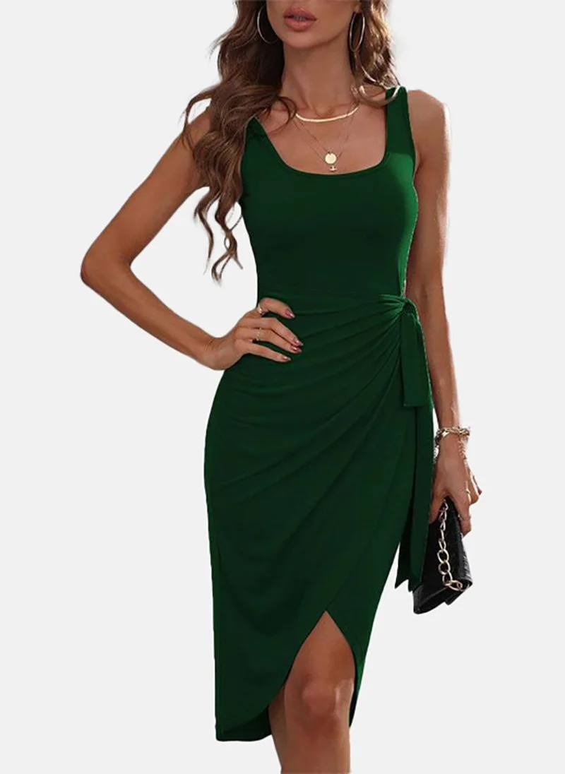 YUNIQEE Emerald Ruched Dress