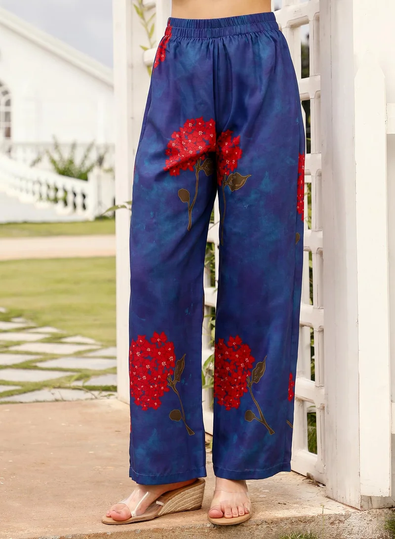 Qissa  Women's Bloom-Dye Imprint Kurta Set For Ethnic Wear | Spread Collar, Long Cuffed Sleeves | Floral Print Woven Fabric | 2 Piece Kurta Set Designed For Casual & Evening Wear for Women | Best Price UAE