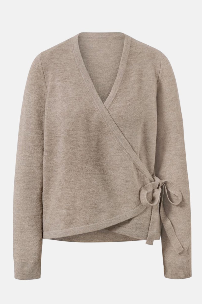 Tchibo Women Textured Long Sleeve Lounge Jacket, Taupe - Image 2