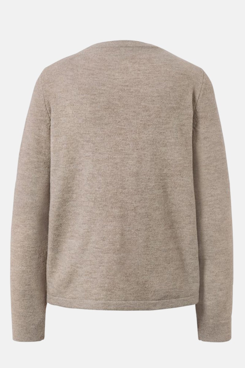 Tchibo Women Textured Long Sleeve Lounge Jacket, Taupe - Image 3