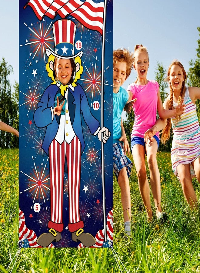 Skylety Patriotic Bean Bag Toss Game Party Favor USA Fourth of July Hanging Toss Game Banner Photo Prop with 3 Bean Bags for Independence Day Supplies - Image 5