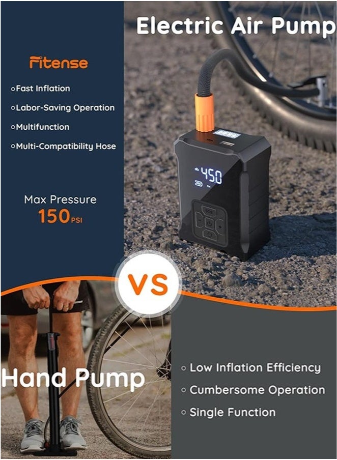 Britzgo Digital Car Tyre Inflator Air Compressor, Portable Tyre Inflator with Auto Stop and LED Light 12V Fast Portable Air Pump 150PSI Strong Cordless Air Pump Trucks - Image 4