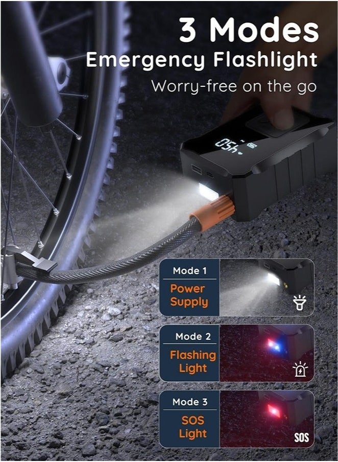 Britzgo Digital Car Tyre Inflator Air Compressor, Portable Tyre Inflator with Auto Stop and LED Light 12V Fast Portable Air Pump 150PSI Strong Cordless Air Pump Trucks - Image 5