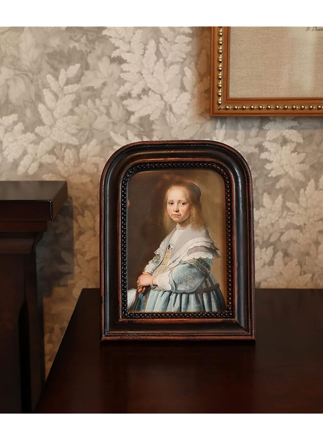 erorex 5X7 Vintage Picture Frame Antique Ornate Rustic Brown Photo Frame For Tabletop And Wall Display Decorative Retro Home Decor Old Fashioned Photo Gallery Art - Image 2