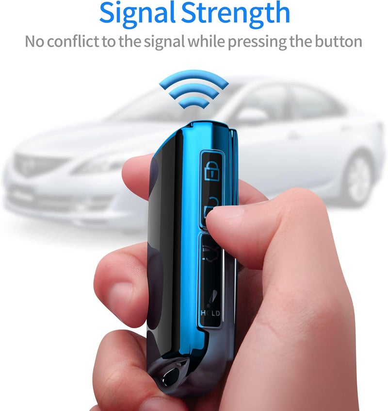 Tukellen Key Fob Cover for Mazda - 360 Degree Full Protection - Blue - Image 5