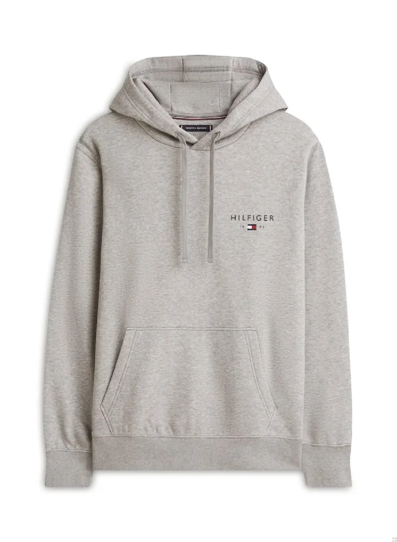 Tommy Hilfiger Medium Grey Heather Regular Fit Hoodie for Men | Best Price UAE