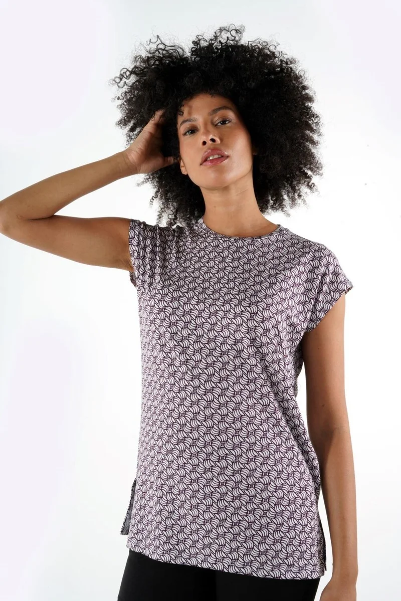 Alexander Gardi Slit Patterned Blouse (B24-1659)