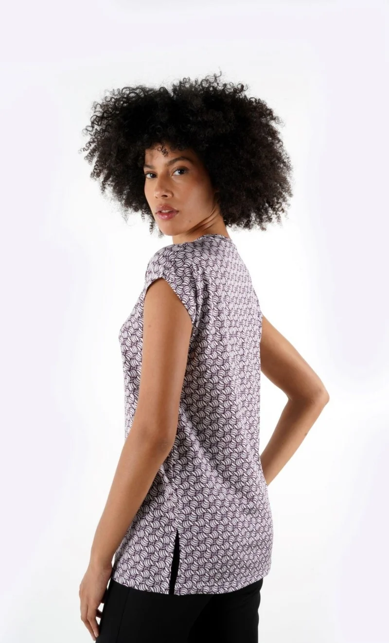 Alexander Gardi Slit Patterned Blouse (B24-1659)