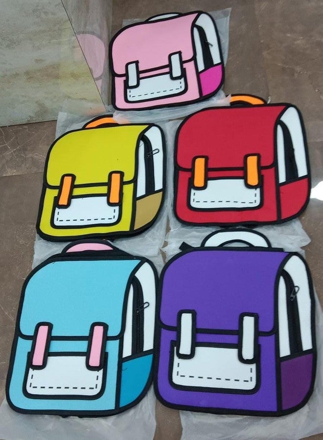 AG E-Com Girls School Backpack,2D Drawing 3D Jump Style Cartoon School Bag Fashion Creative Backpack(Multi Color) - Image 4