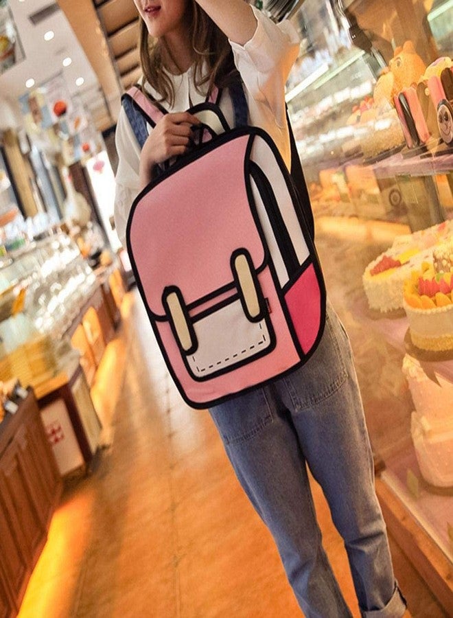 AG E-Com Girls School Backpack,2D Drawing 3D Jump Style Cartoon School Bag Fashion Creative Backpack(Multi Color) - Image 2