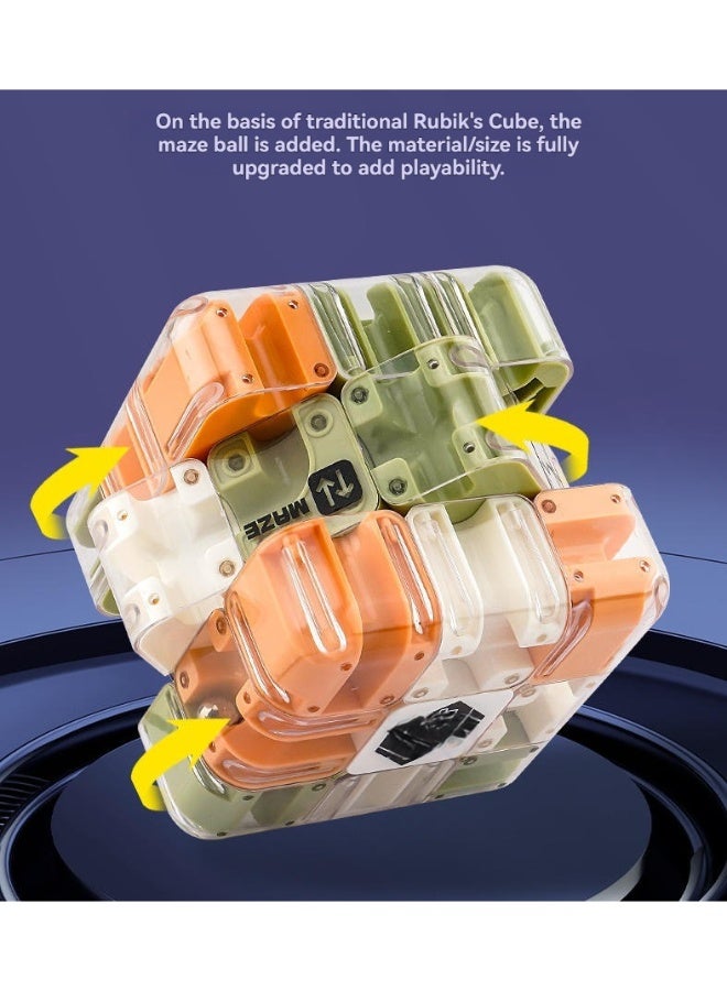 إم مياويان مكعب متاهة ثلاثي الأبعاد شفاف بلون وردي للأطفال والكبار – لعبة تعليمية لتنمية الذكاء - Image 3