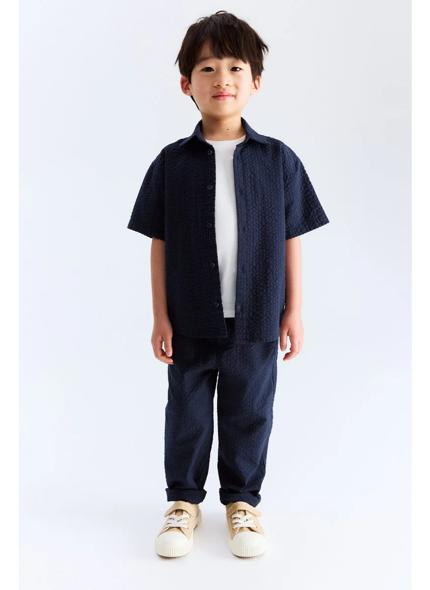 اتش اند ام Cotton Seersucker Shirt
