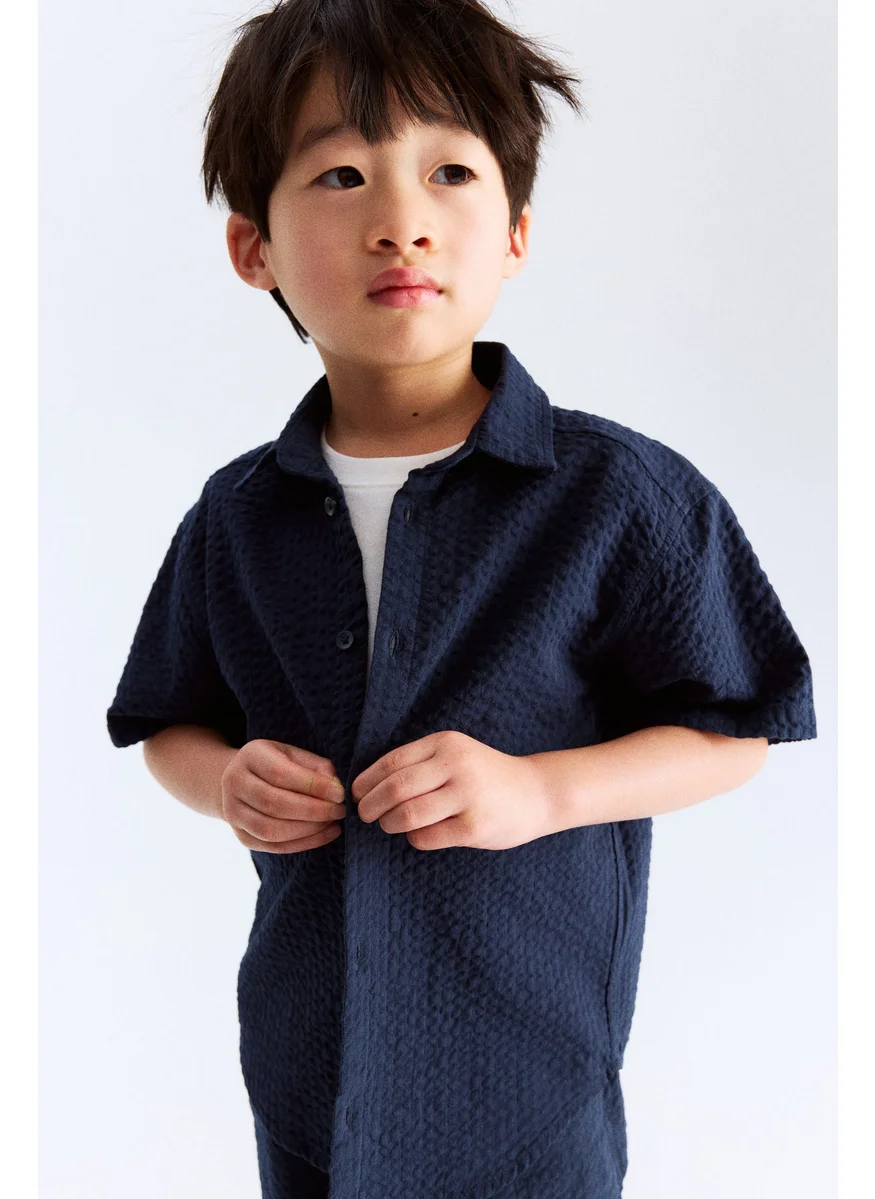 اتش اند ام Cotton Seersucker Shirt