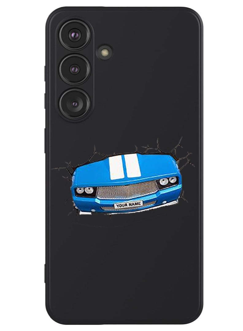 Theodor Protective Slim Fit Case Liquid Silicone Cover with Full Body Protection Anti-Scratch Shockproof Case For Samsung Galaxy S24 (Black) - Car-01 - Image 1