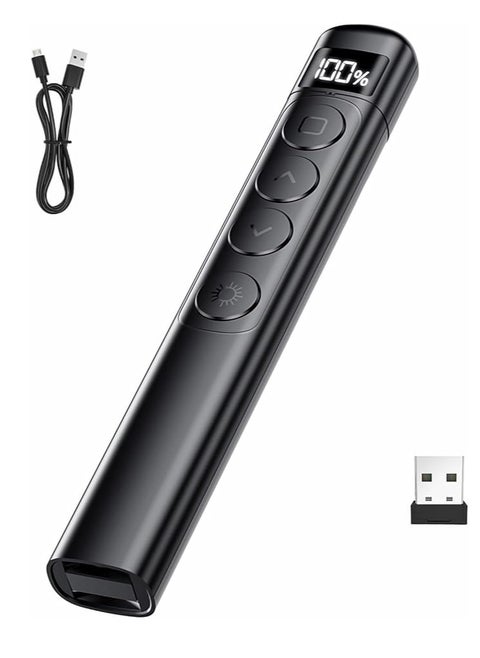 Wireless Presenter With Laser Pointer Pen Black Presentation Clicker with Red Laser