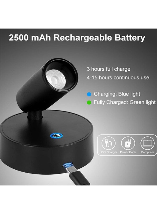 Wireless Spot lights Indoor Rechargeable Uplighting Indoor with Timer＆Dimmable 3CCT Lights Indoor Battery Operated LED Spotlight Accent Up lights Indoor for Plant Artwork Plant - Black - Image 5
