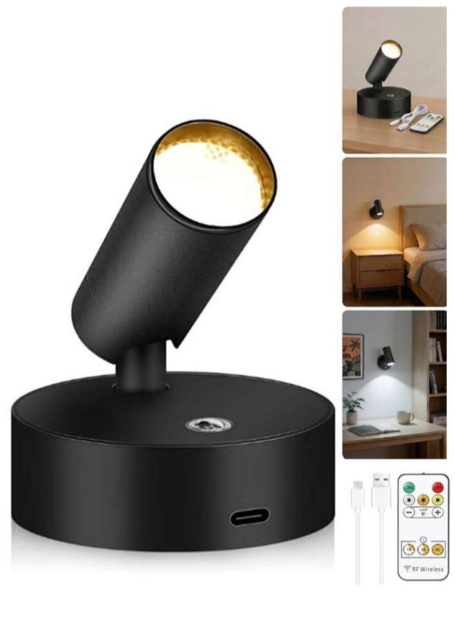Wireless Spot lights Indoor Rechargeable Uplighting Indoor with Timer＆Dimmable 3CCT Lights Indoor Battery Operated LED Spotlight Accent Up lights Indoor for Plant Artwork Plant - Black - Image 1