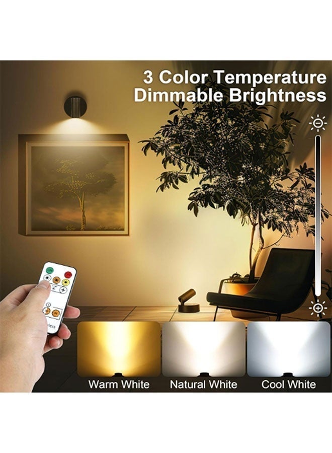 Wireless Spot lights Indoor Rechargeable Uplighting Indoor with Timer＆Dimmable 3CCT Lights Indoor Battery Operated LED Spotlight Accent Up lights Indoor for Plant Artwork Plant - Black - Image 2