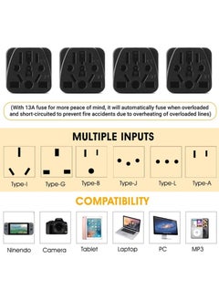 Captaintech Travel Plug Adapters Cracows Power Adapter Converter Plug British Standard 13A With Fuse,EU/UK/US/AU/CN/JP//Asia/Italy/Brazil TO UK Travel Adaptor (Ys A13 Black - 1 PACK)  - Image 2