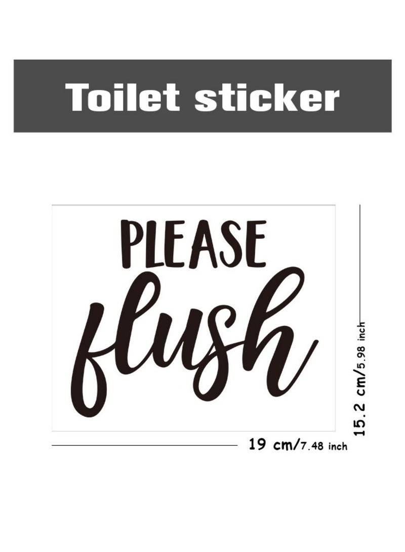 Vinyl Wall Art Decal Please Flush Funny Modern Humorous Toilet Flushing Design For Apartment Home Bathroom Dorm Room Restaurant Indoor Decoration - Image 5