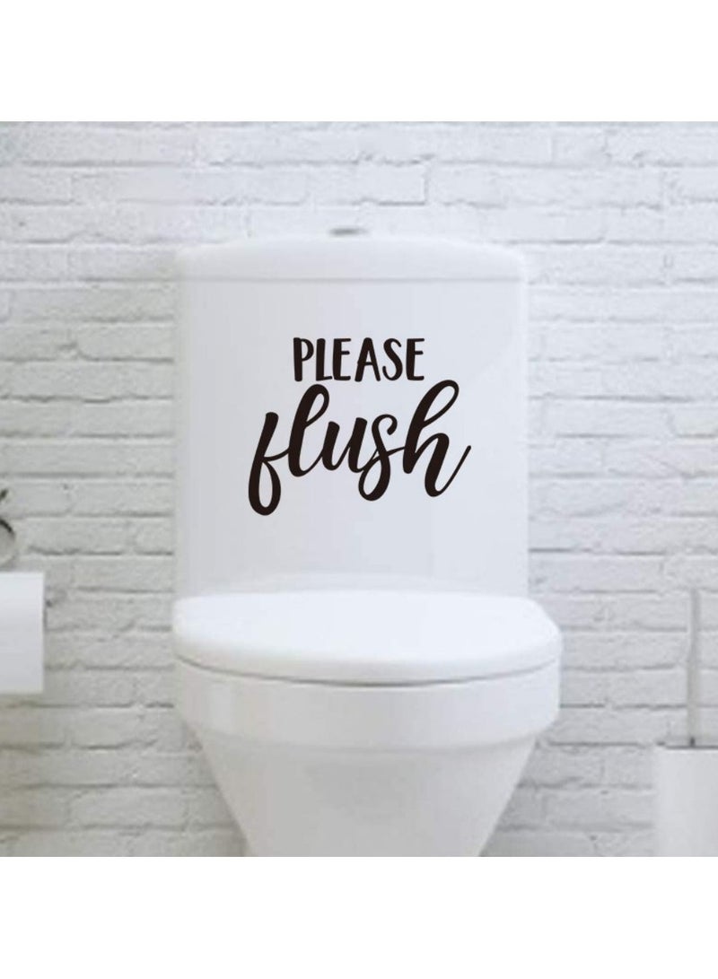 Vinyl Wall Art Decal Please Flush Funny Modern Humorous Toilet Flushing Design For Apartment Home Bathroom Dorm Room Restaurant Indoor Decoration - Image 4