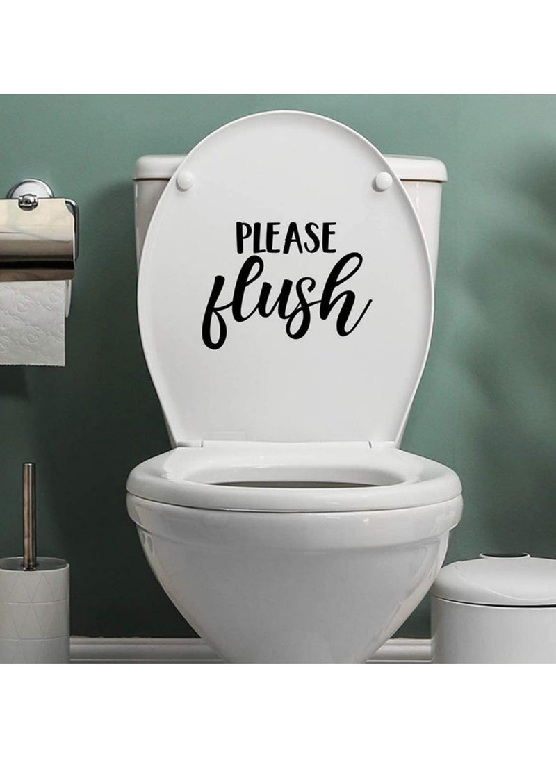 Vinyl Wall Art Decal Please Flush Funny Modern Humorous Toilet Flushing Design For Apartment Home Bathroom Dorm Room Restaurant Indoor Decoration - Image 1