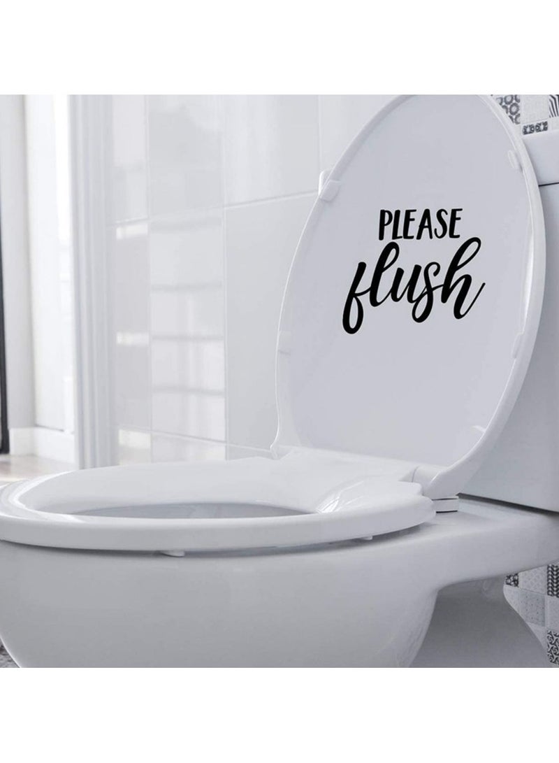 Vinyl Wall Art Decal Please Flush Funny Modern Humorous Toilet Flushing Design For Apartment Home Bathroom Dorm Room Restaurant Indoor Decoration - Image 2